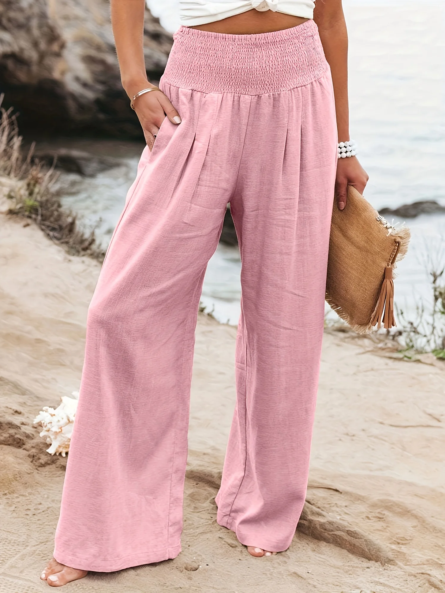 Spring and summer new fashion women's casual pants, casual style, comfortable mid waist pants for women