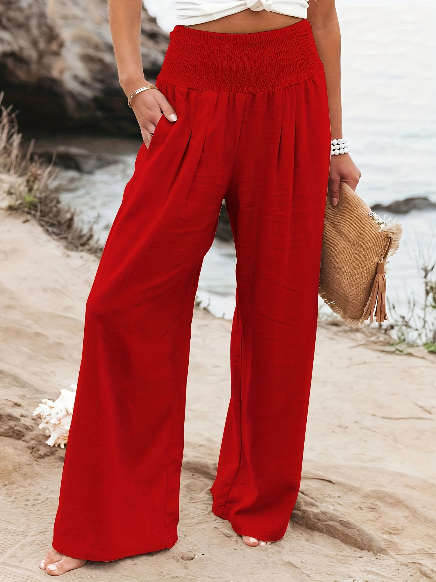 Spring and summer new fashion women's casual pants, casual style, comfortable mid waist pants for women