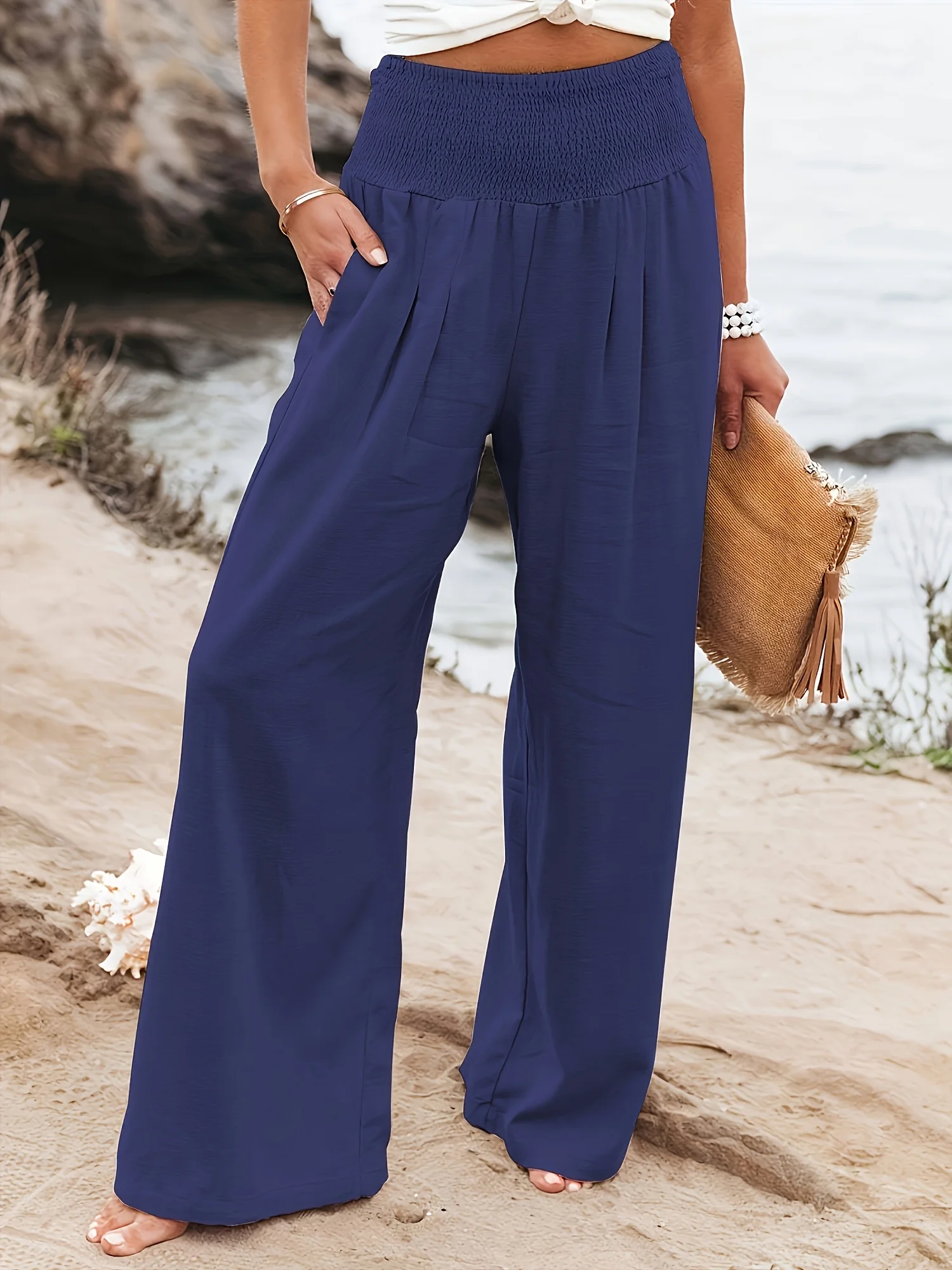 Spring and summer new fashion women's casual pants, casual style, comfortable mid waist pants for women