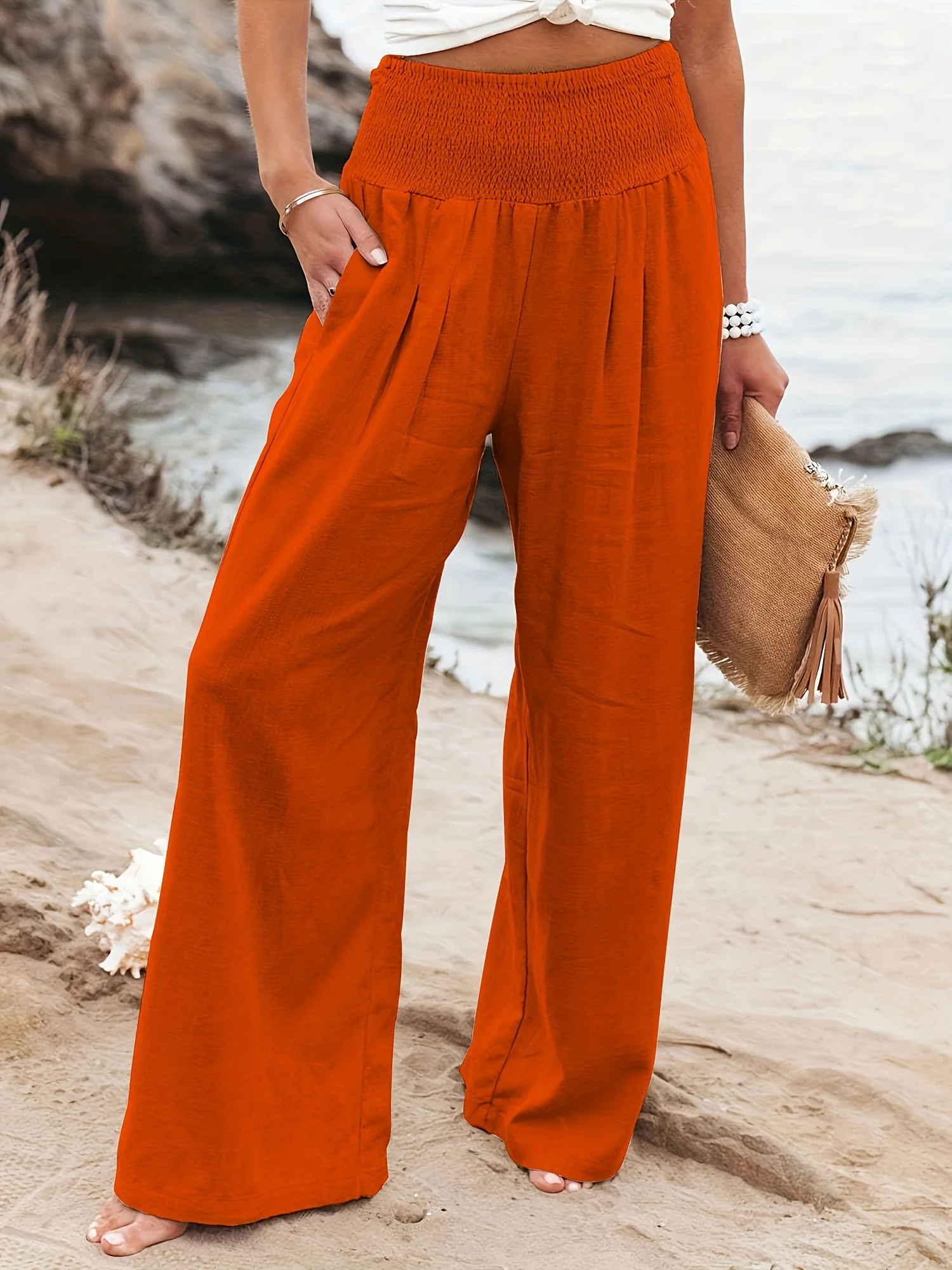 Spring and summer new fashion women's casual pants, casual style, comfortable mid waist pants for women
