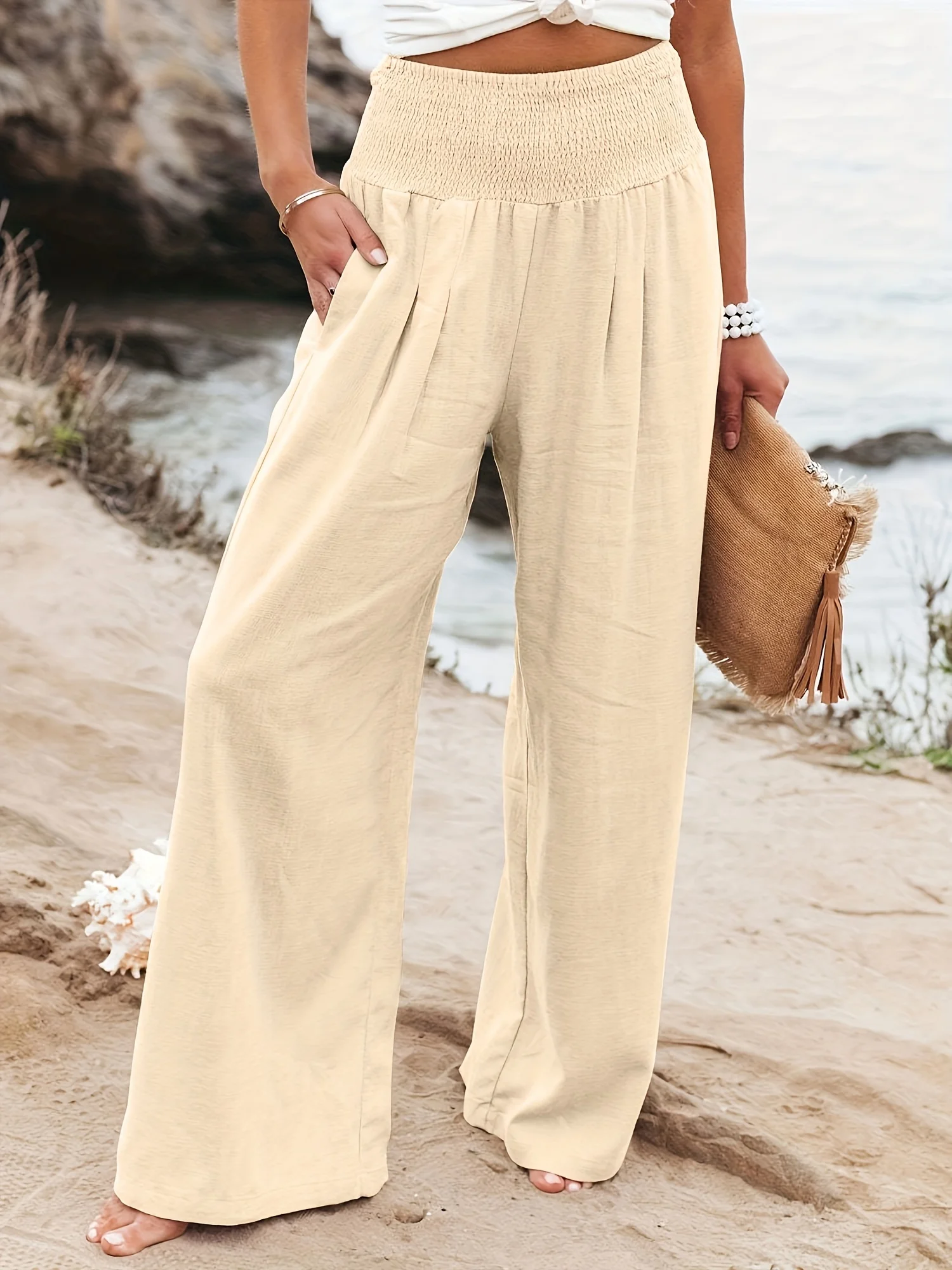 Spring and summer new fashion women's casual pants, casual style, comfortable mid waist pants for women