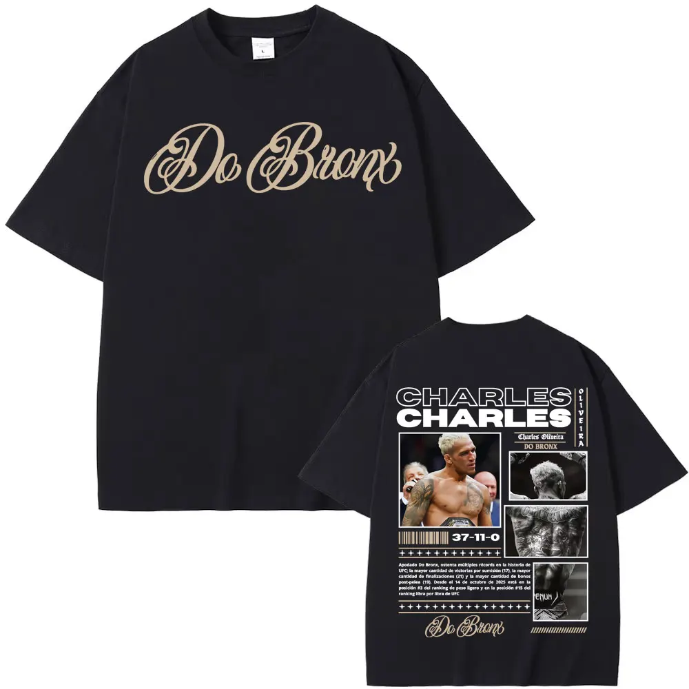 Charles Oliveira Do Bronx Print T-shirts Men Women Fashion Vintage Classic T Shirt High Quality Cotton Casual T-shirt Streetwear
