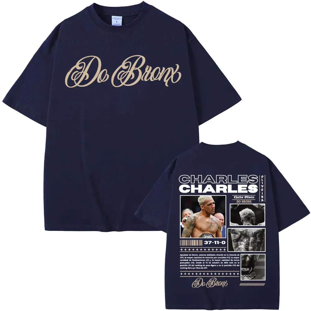Charles Oliveira Do Bronx Print T-shirts Men Women Fashion Vintage Classic T Shirt High Quality Cotton Casual T-shirt Streetwear