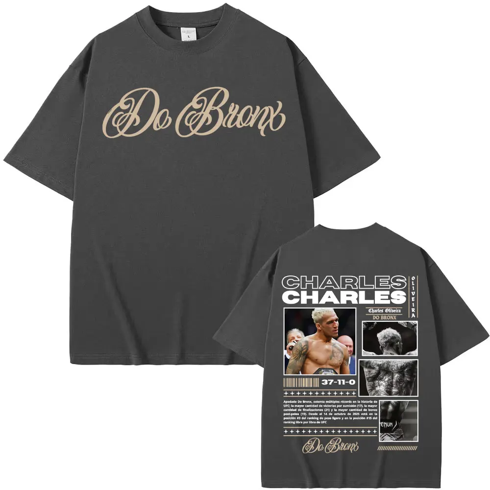 Charles Oliveira Do Bronx Print T-shirts Men Women Fashion Vintage Classic T Shirt High Quality Cotton Casual T-shirt Streetwear
