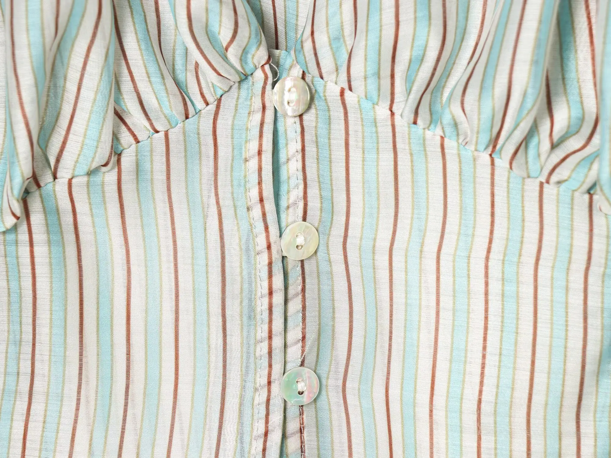Women's Striped Shirt wirh Fit Waist Spring Summer V Neck Long Sleeve Button Women Shirts Female Chic Tops