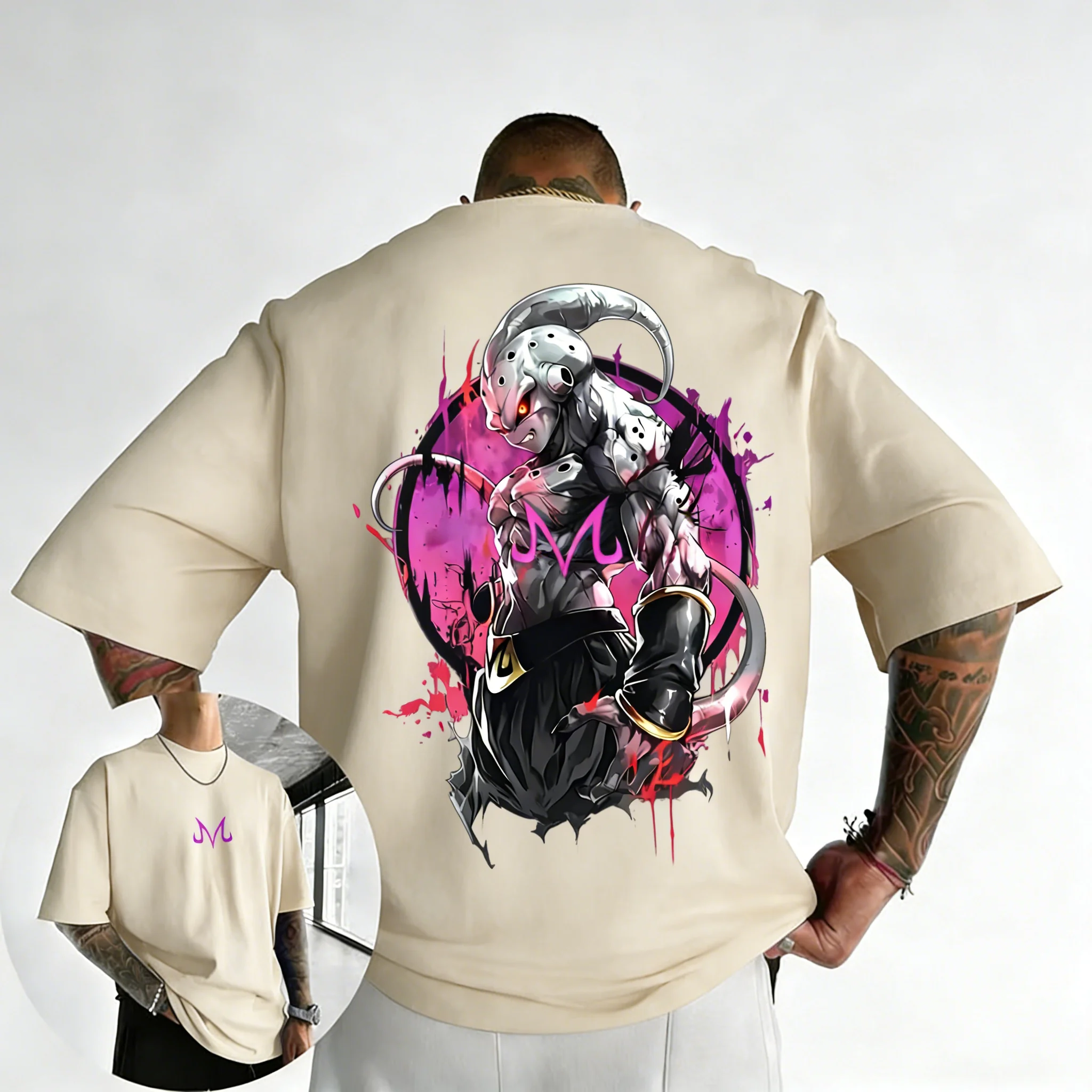 2026 New Dragon Ball Anime T-shirt 2026 Summer New Majin Buu Printed Men's and Women's Trendy Versatile Casual Short Sleeve Top