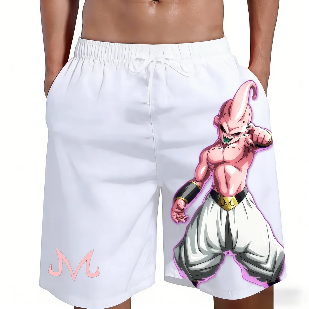 2026 New Dragon Ball Kid Buu Majin Symbol Anime Print Beach Shorts Casual Loose Family Matching Outfits Summer Quick Dry Sports