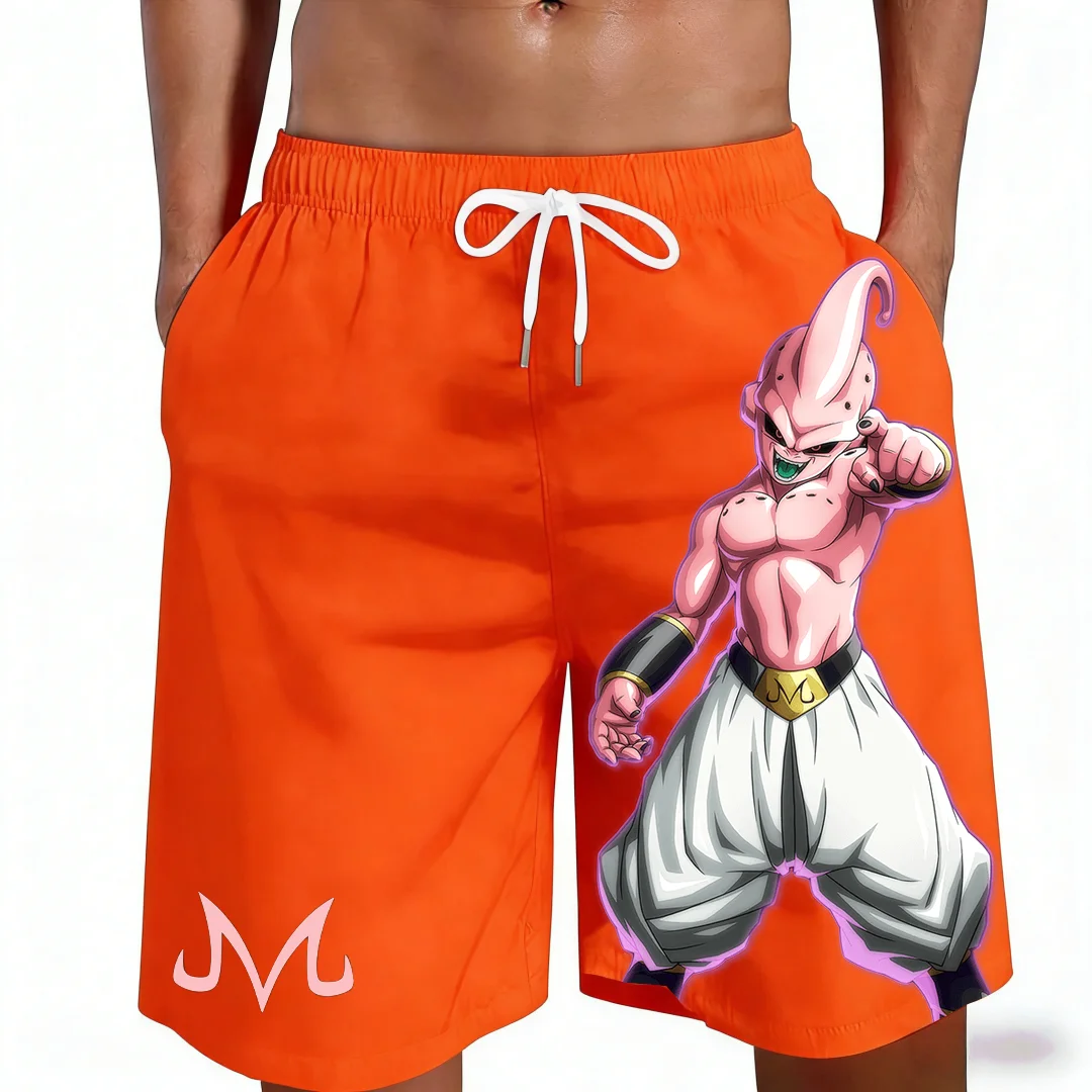 2026 New Dragon Ball Kid Buu Majin Symbol Anime Print Beach Shorts Casual Loose Family Matching Outfits Summer Quick Dry Sports