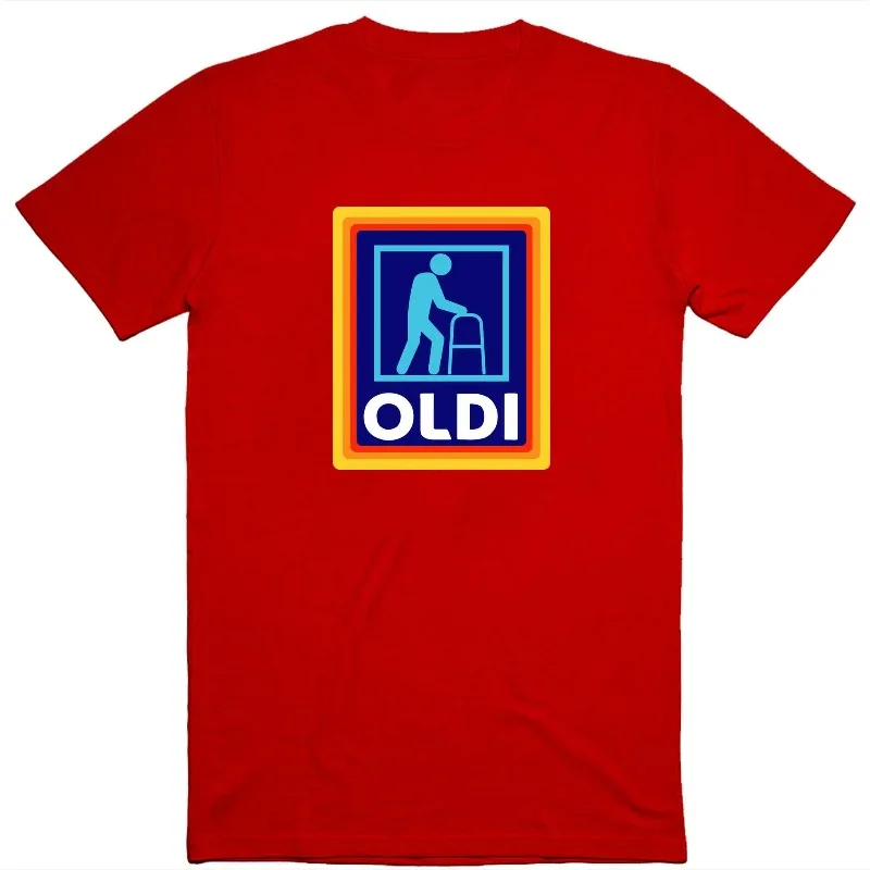 Fathers Day Gift Mens Funny T-Shirt Oldi Parody Gift Summer Men's and Women's Loose and Breathable T-shirt Top