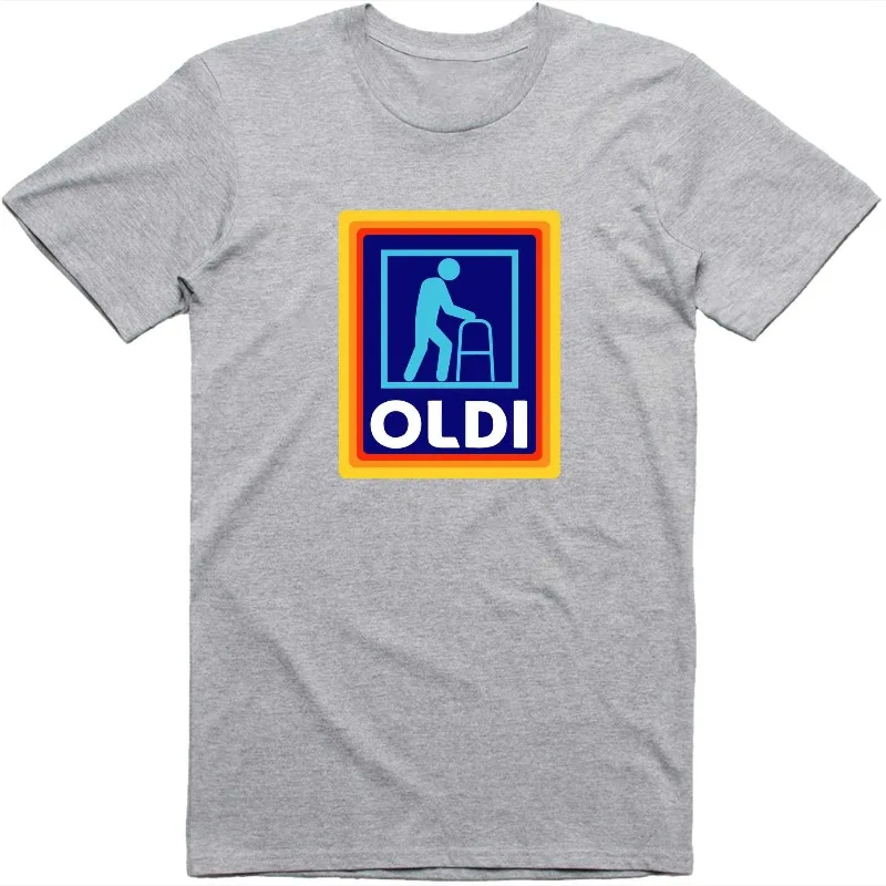 Fathers Day Gift Mens Funny T-Shirt Oldi Parody Gift Summer Men's and Women's Loose and Breathable T-shirt Top