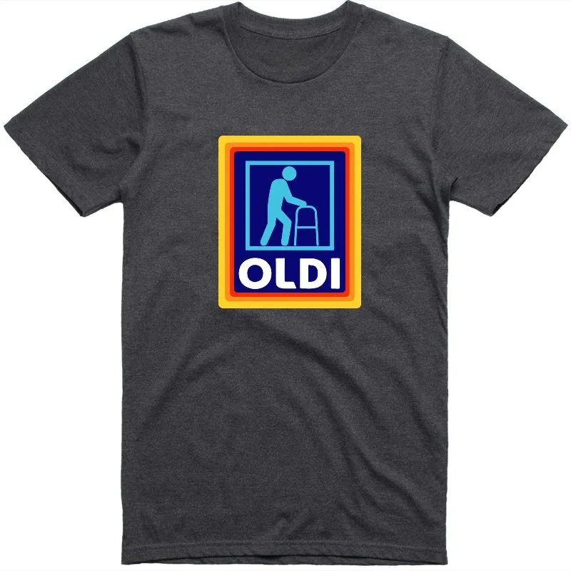 Fathers Day Gift Mens Funny T-Shirt Oldi Parody Gift Summer Men's and Women's Loose and Breathable T-shirt Top