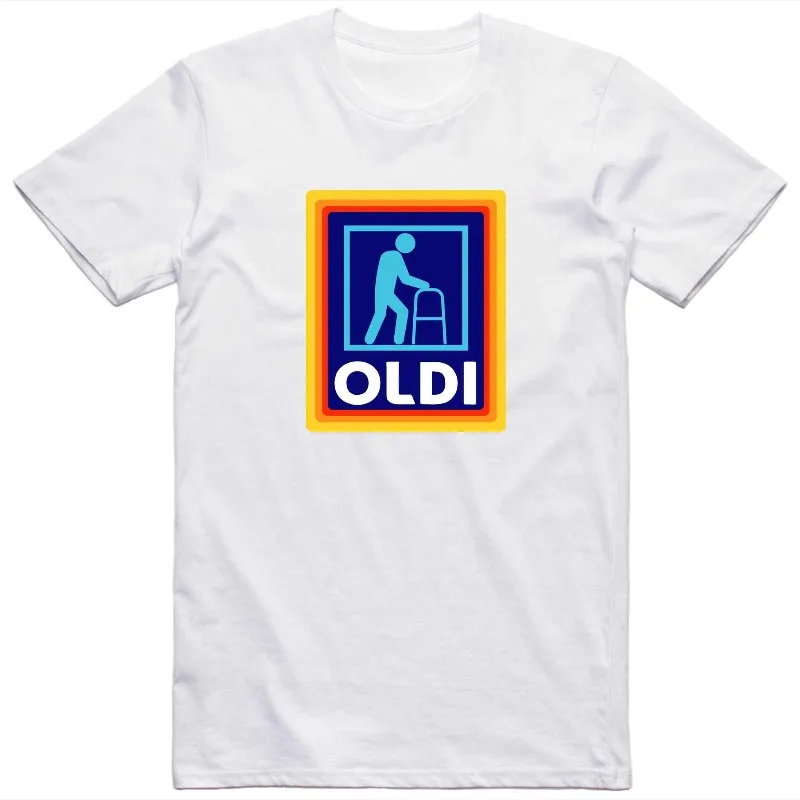 Fathers Day Gift Mens Funny T-Shirt Oldi Parody Gift Summer Men's and Women's Loose and Breathable T-shirt Top