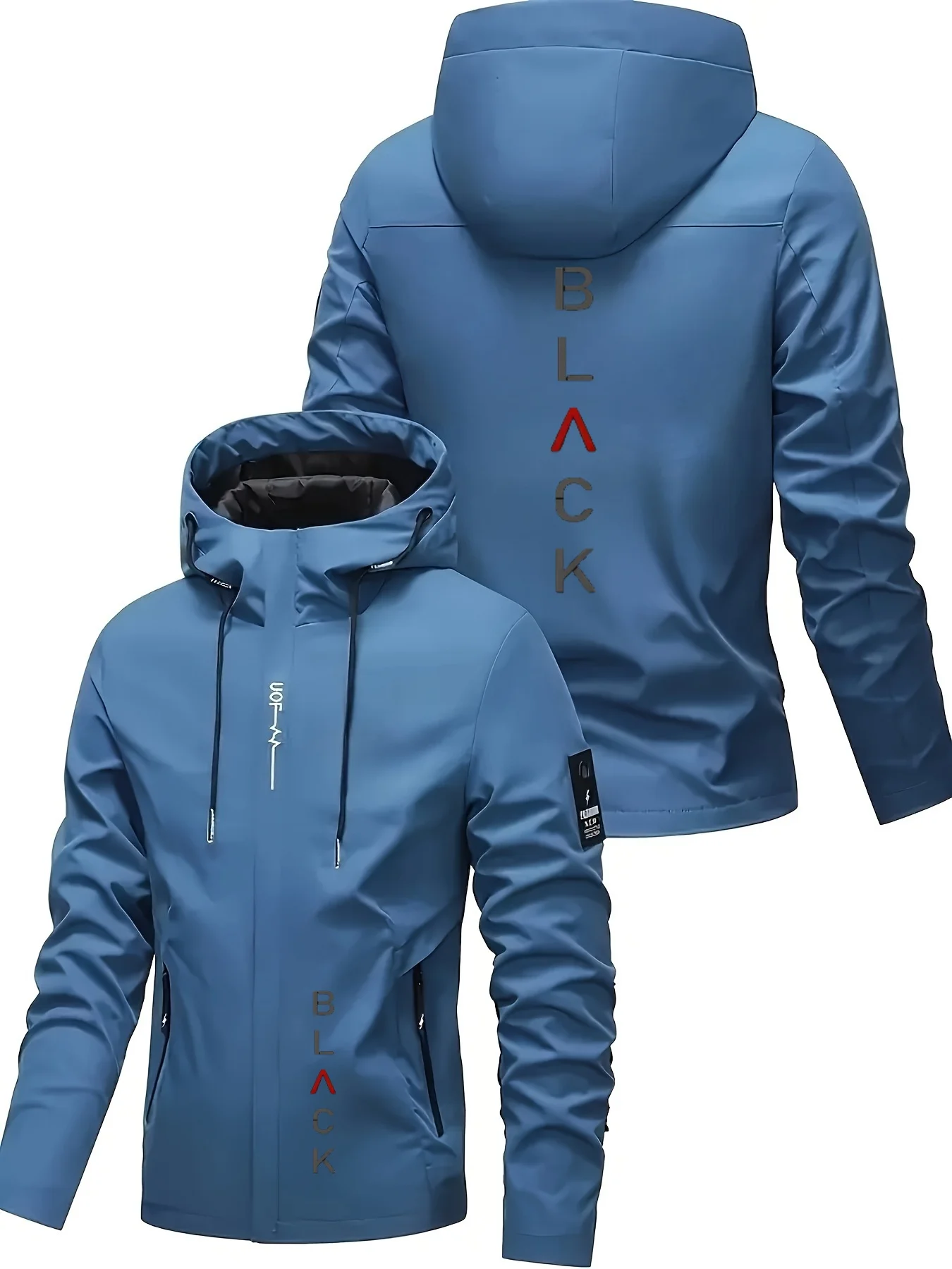 Men'S All-Season Heavy-Duty Motorcycle Jacket - Full-Zip Windproof Hooded Jacket,Commuting, Travel, Outdoor Activities