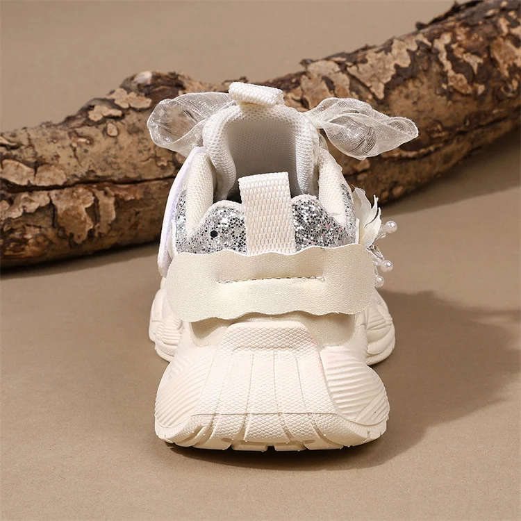 Spring 2026 Toddler Girls Sport Shoes Bling Soft Sole Breathable Outdoor Tennis Fashion Kids Sneakers Children Shoes