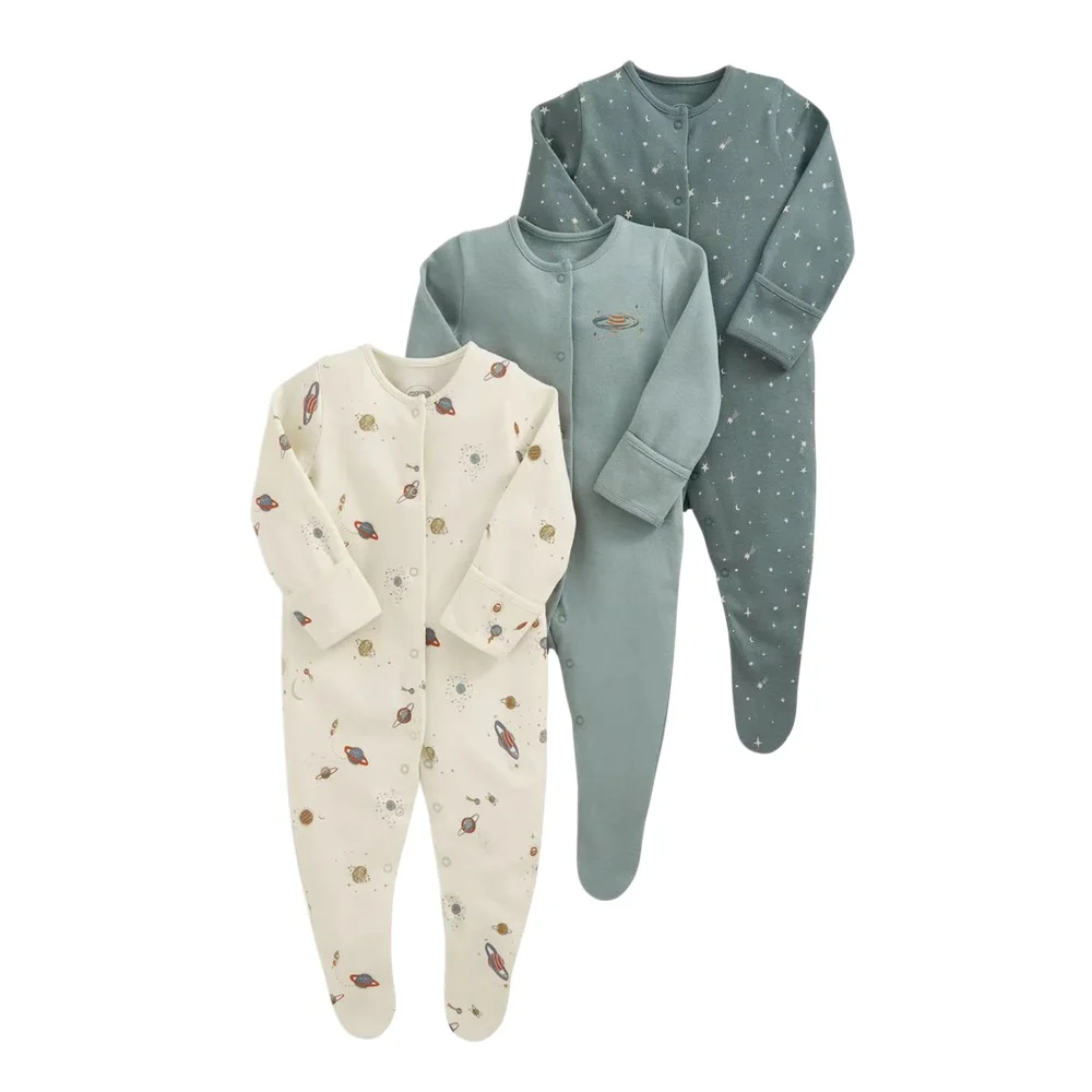 3Pcs/Lot Newborn Cotton Baby Romper Spring Boys Girls Baby Clothes Cartoon Long Sleeve Pajamas Infant 0-12Months Ropa Bebe