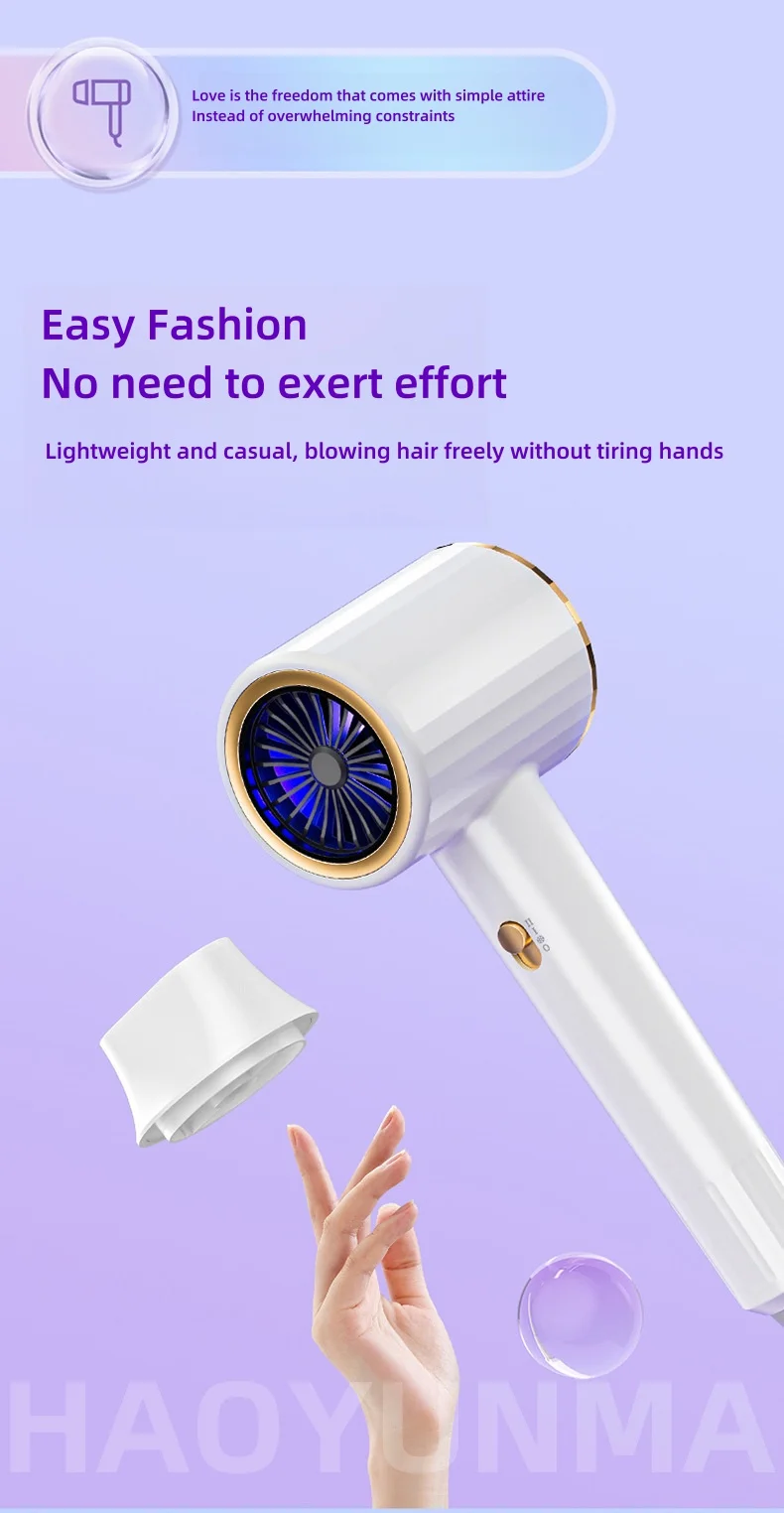 2400W High-Power Hair Dryer, Blue Light Ion Silent Magnetic Suction Hanger, Household Hair Salon Quick Drying Hair Dryer