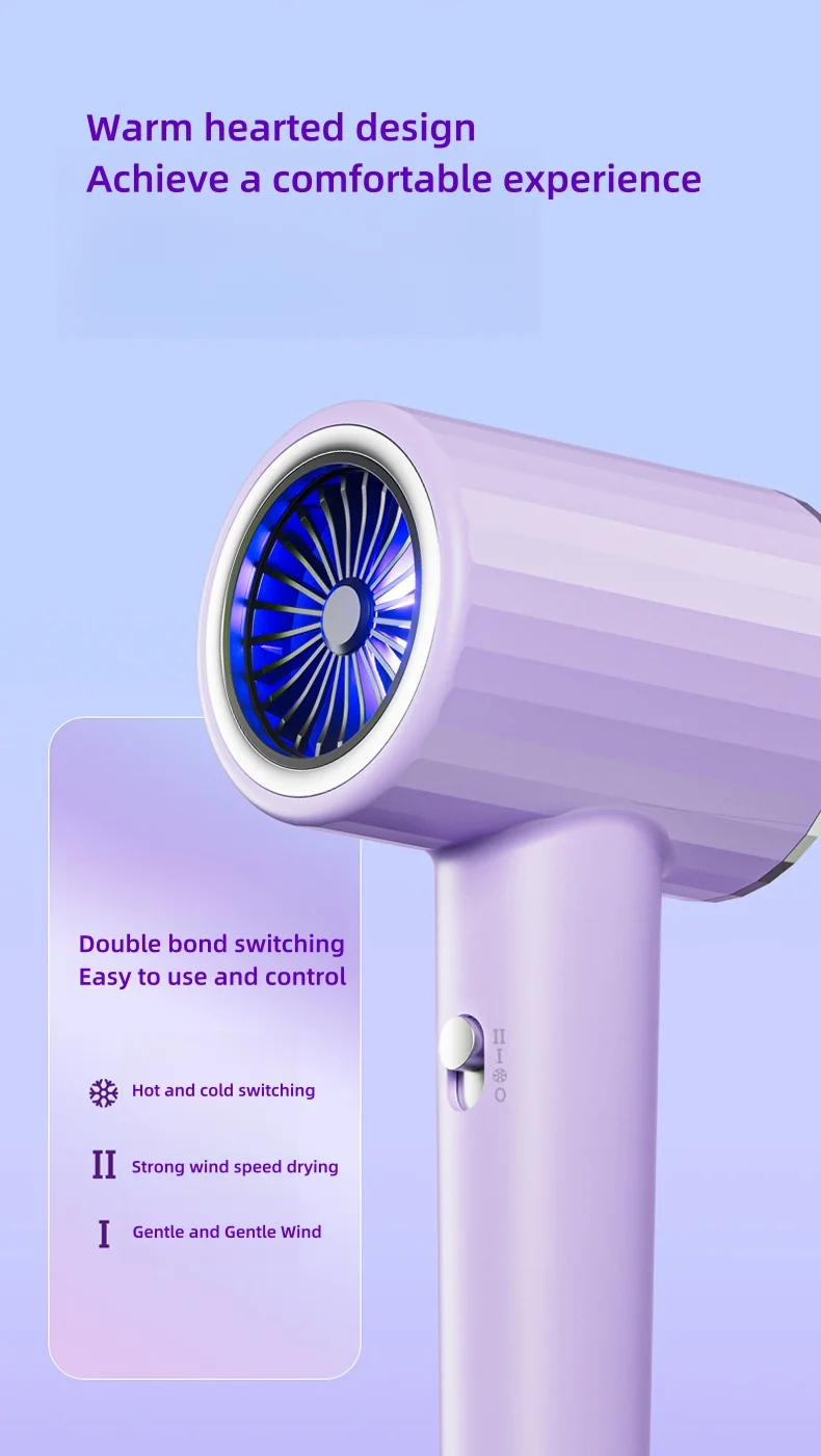 2400W High-Power Hair Dryer, Blue Light Ion Silent Magnetic Suction Hanger, Household Hair Salon Quick Drying Hair Dryer