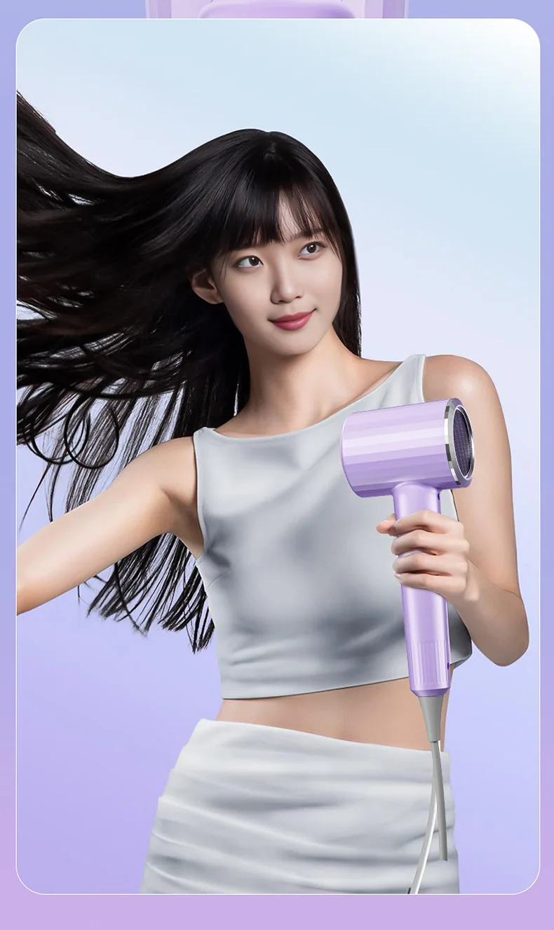 2400W High-Power Hair Dryer, Blue Light Ion Silent Magnetic Suction Hanger, Household Hair Salon Quick Drying Hair Dryer