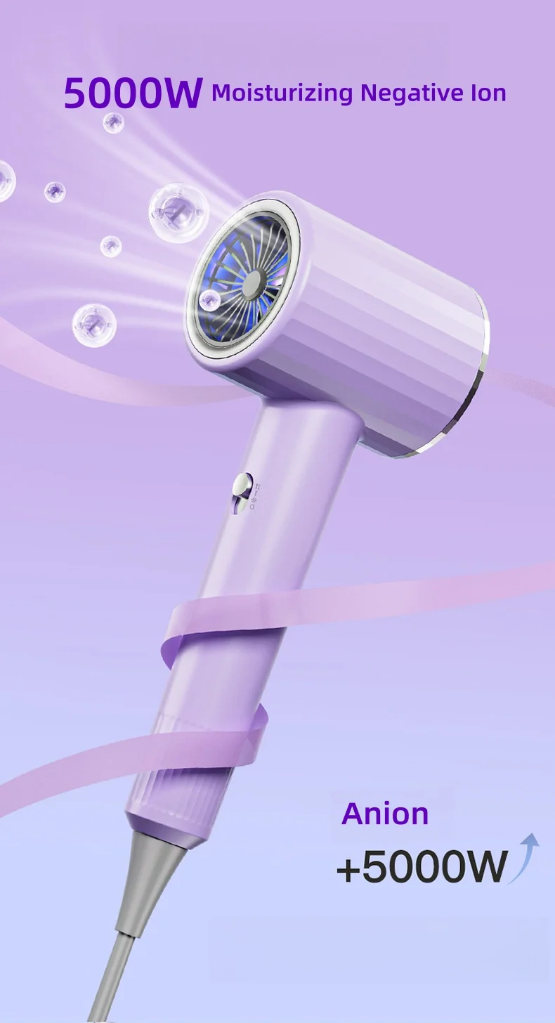 2400W High-Power Hair Dryer, Blue Light Ion Silent Magnetic Suction Hanger, Household Hair Salon Quick Drying Hair Dryer