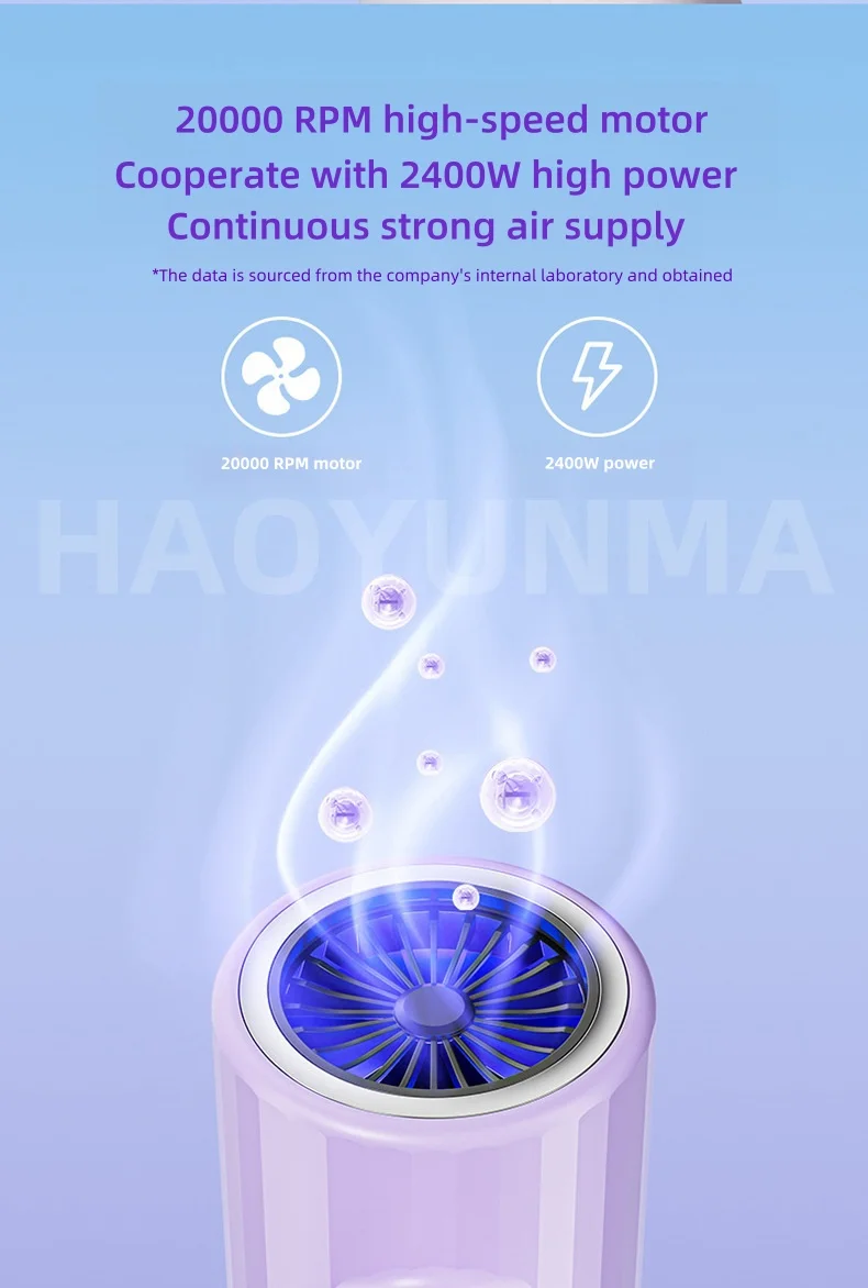 2400W High-Power Hair Dryer, Blue Light Ion Silent Magnetic Suction Hanger, Household Hair Salon Quick Drying Hair Dryer