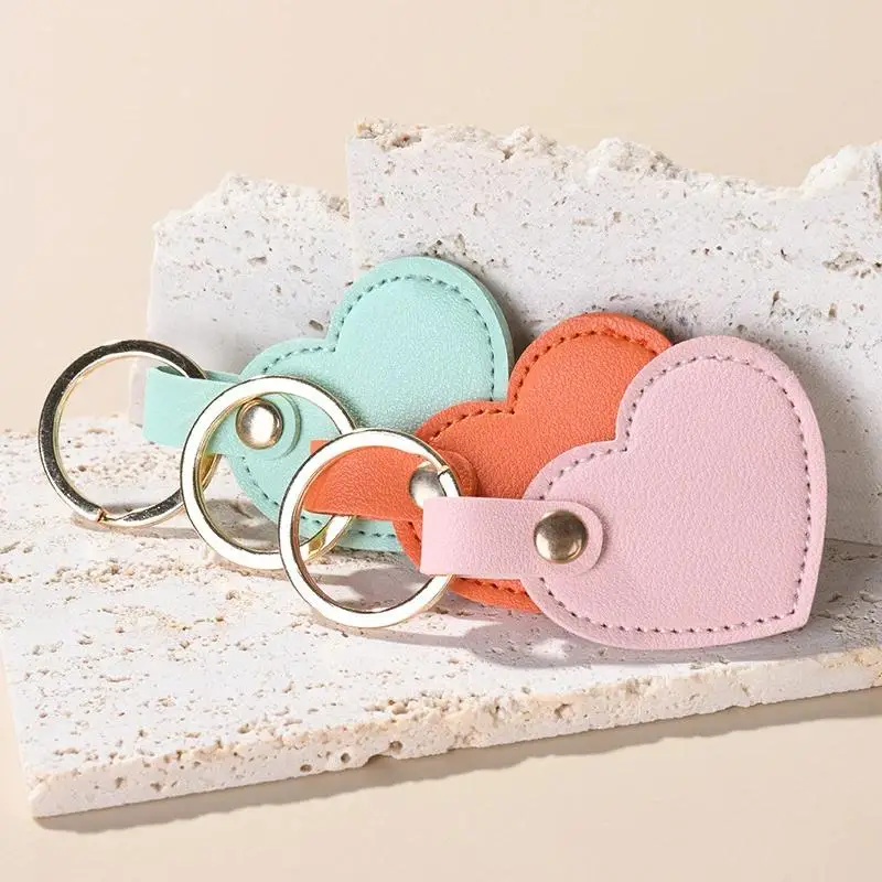 10-100Pcs Leather Heart Key Chain Fashion Leather Heart Shape Keychain Women Car Key Holder Key Ring Charm Bag Car Pendant Gift