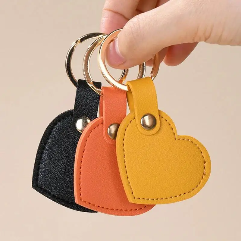 10-100Pcs Leather Heart Key Chain Fashion Leather Heart Shape Keychain Women Car Key Holder Key Ring Charm Bag Car Pendant Gift