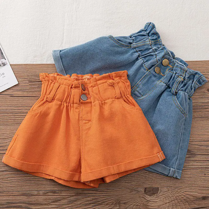 Korean Style Kids Girls Jeans Shorts1-7Y Children Short Girls Summer Clothing Cotton Soft Fashion Denim Shorts Clothes Baby Girl