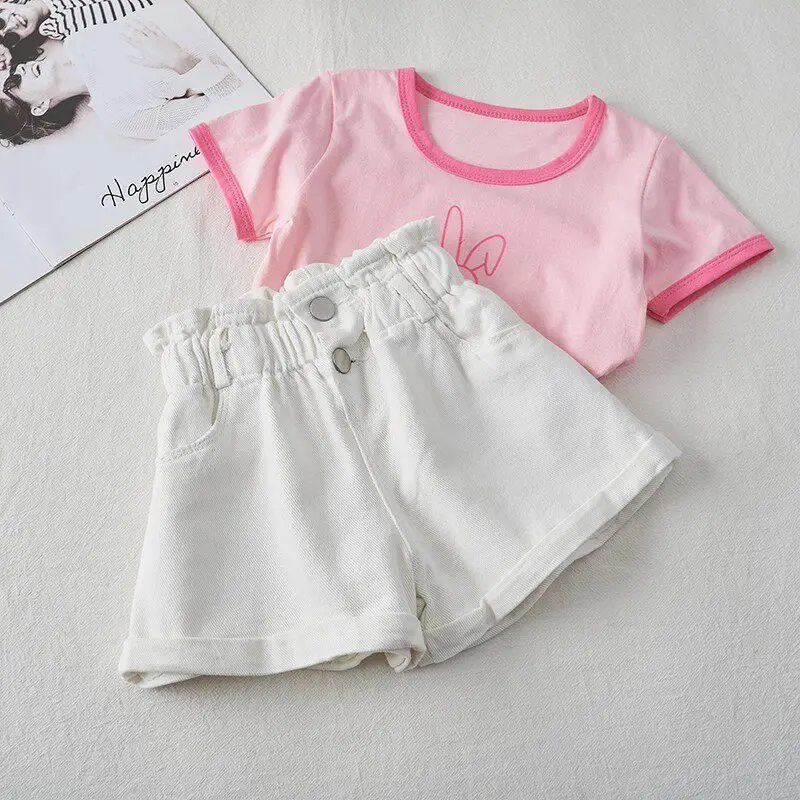 Korean Style Kids Girls Jeans Shorts1-7Y Children Short Girls Summer Clothing Cotton Soft Fashion Denim Shorts Clothes Baby Girl