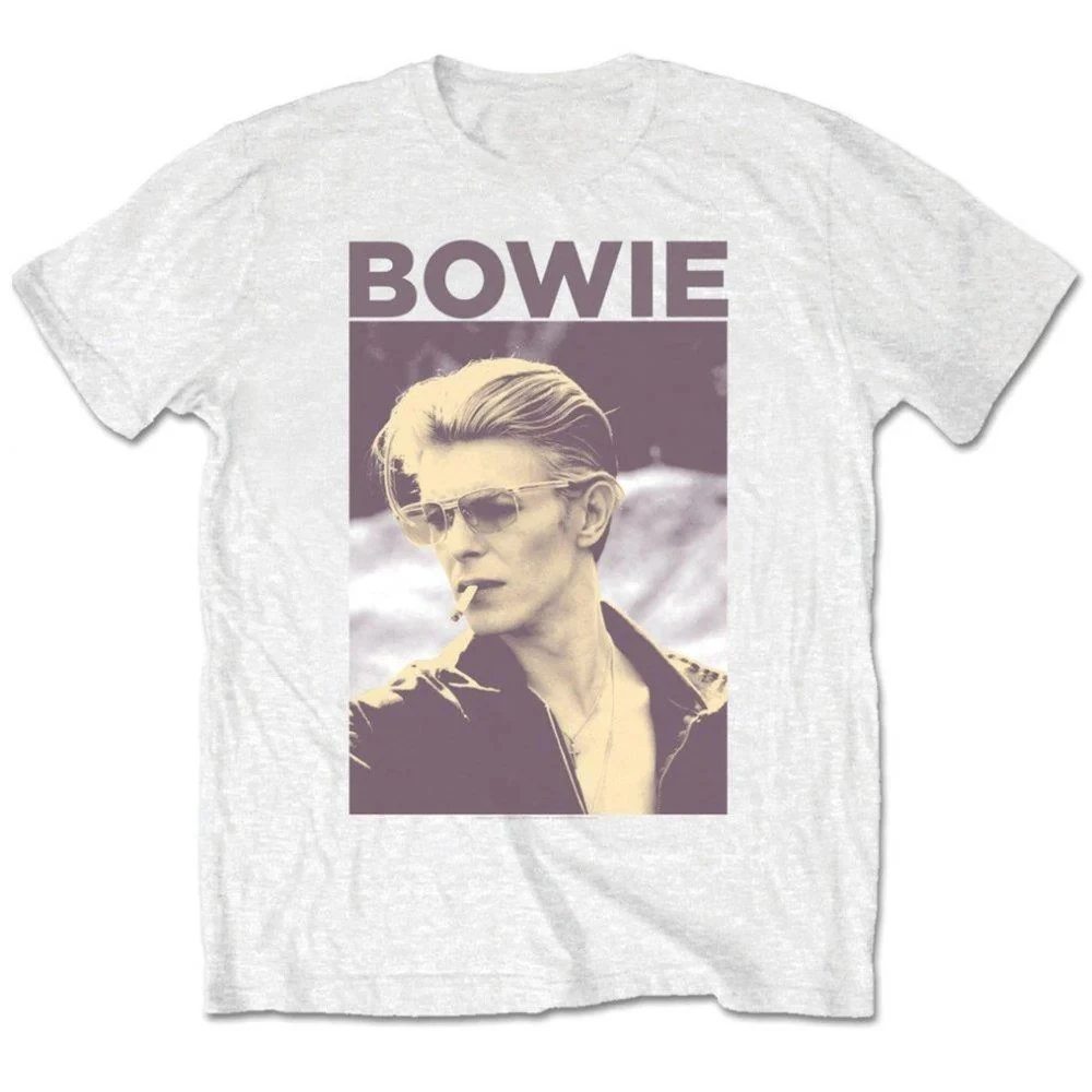 David Bowie Classic Rock Cool Portrait Theme Soft Cotton T-Shirt Breathable 100% Cotton Casual Streetwear Top
