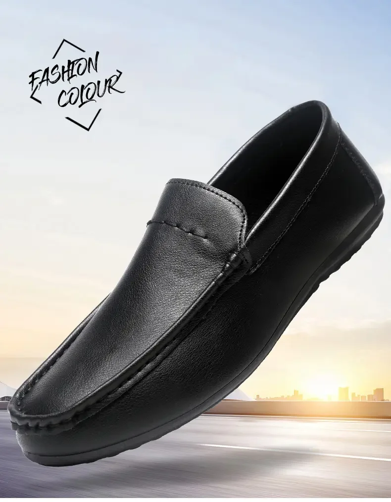 2026 Men Boat Shoes Business Breathable Mens Loafers Shoes Moccasins Flat Shoes Casual Genuine Leather Footwear Slip on Antiskid