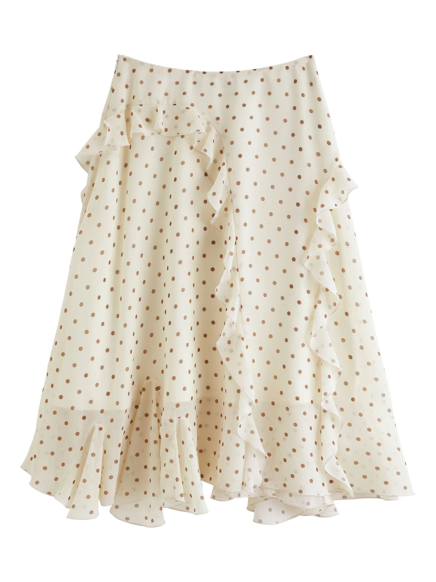 ZIQIAO 2026 Summer Women‘s Flounced Hem Asymmetric Midi Skirt, Flowy Print A-Line Skirt for Boho Chic & Y2K Vacation Style