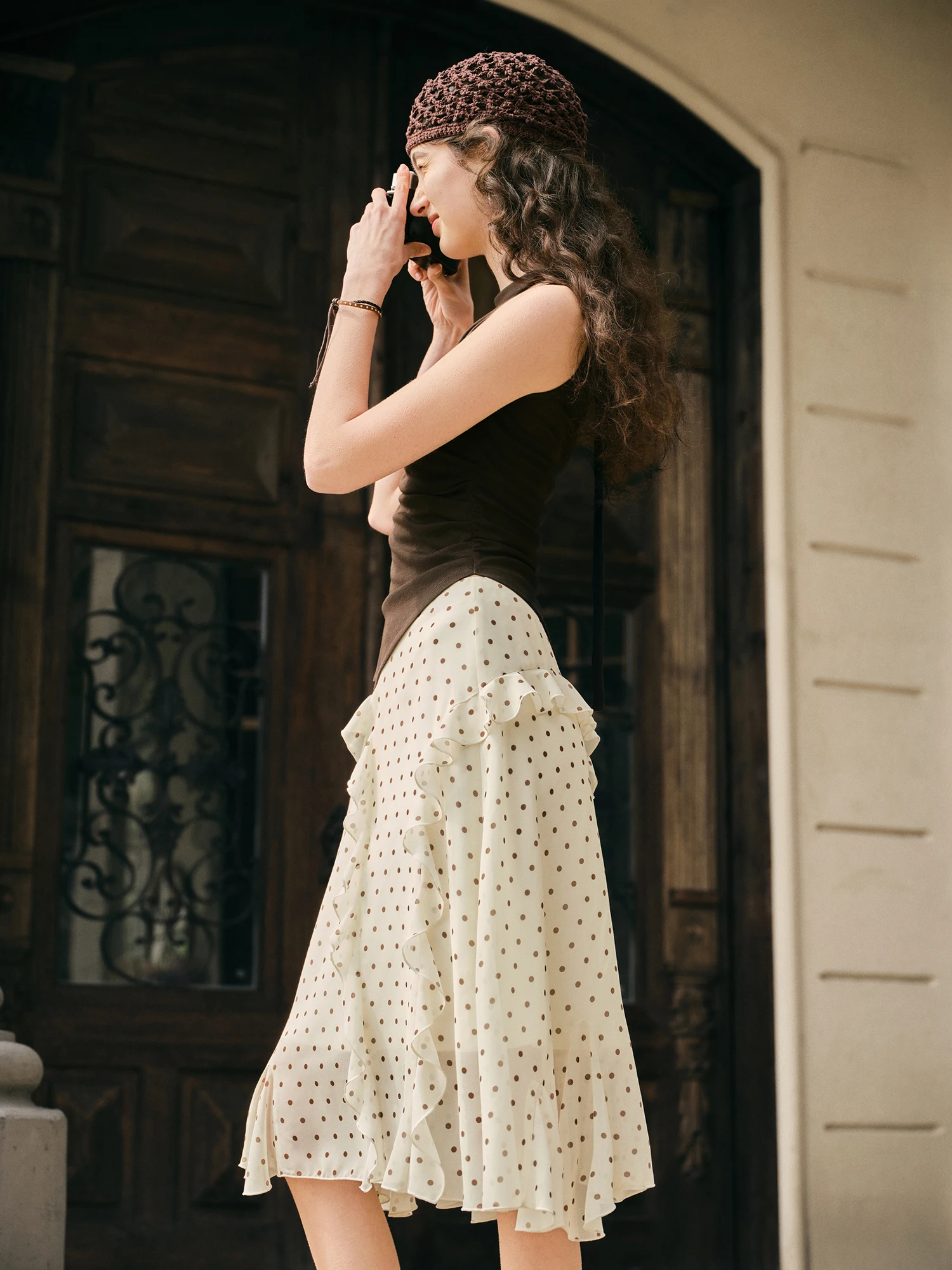 ZIQIAO 2026 Summer Women‘s Flounced Hem Asymmetric Midi Skirt, Flowy Print A-Line Skirt for Boho Chic & Y2K Vacation Style
