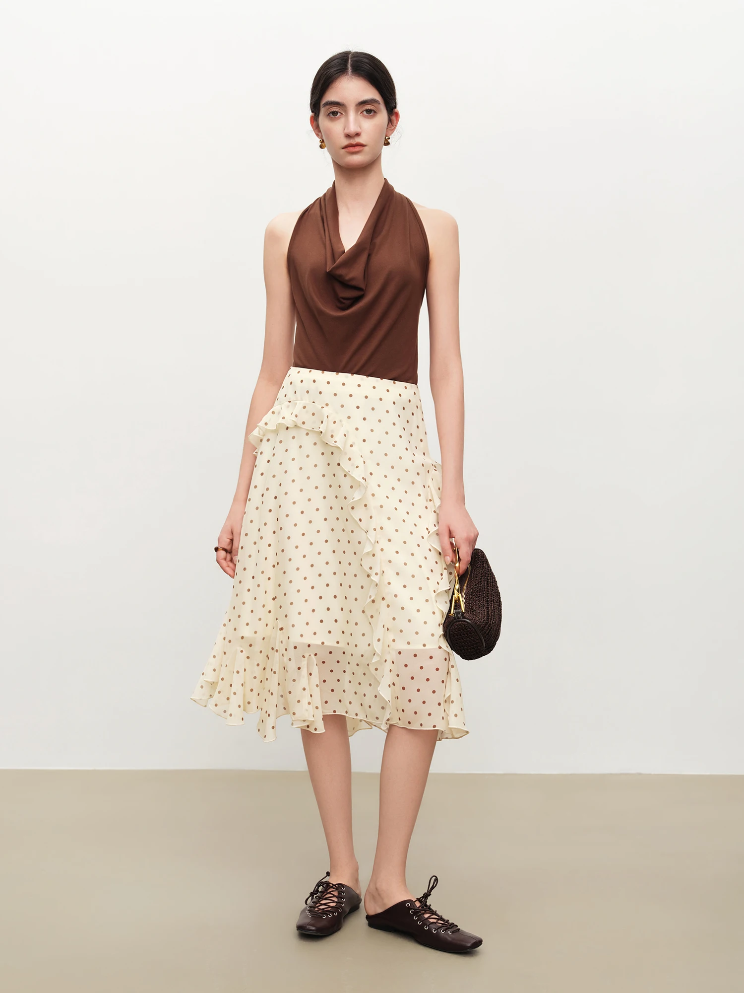 ZIQIAO 2026 Summer Women‘s Flounced Hem Asymmetric Midi Skirt, Flowy Print A-Line Skirt for Boho Chic & Y2K Vacation Style