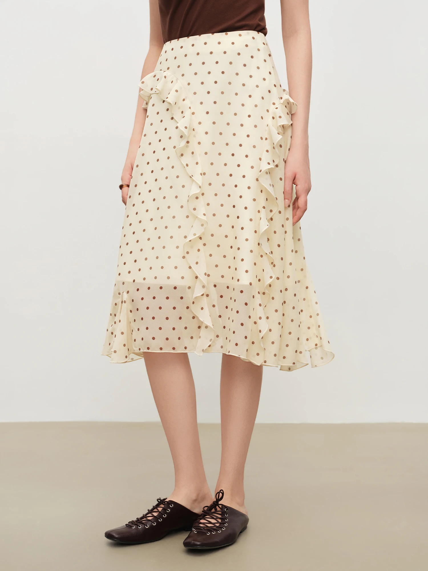 ZIQIAO 2026 Summer Women‘s Flounced Hem Asymmetric Midi Skirt, Flowy Print A-Line Skirt for Boho Chic & Y2K Vacation Style
