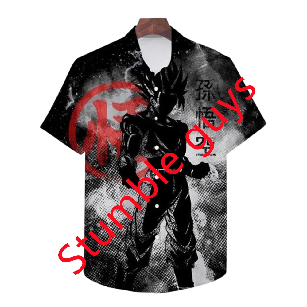 Dragon Ball Shirt Men Super Saiyan Shirt Men Summer Fashion Hawaiian Short Sleeve