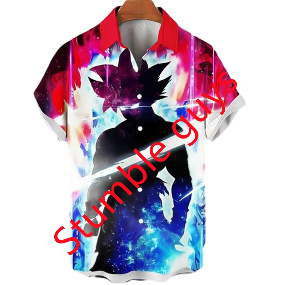 Dragon Ball Shirt Men Super Saiyan Shirt Men Summer Fashion Hawaiian Short Sleeve