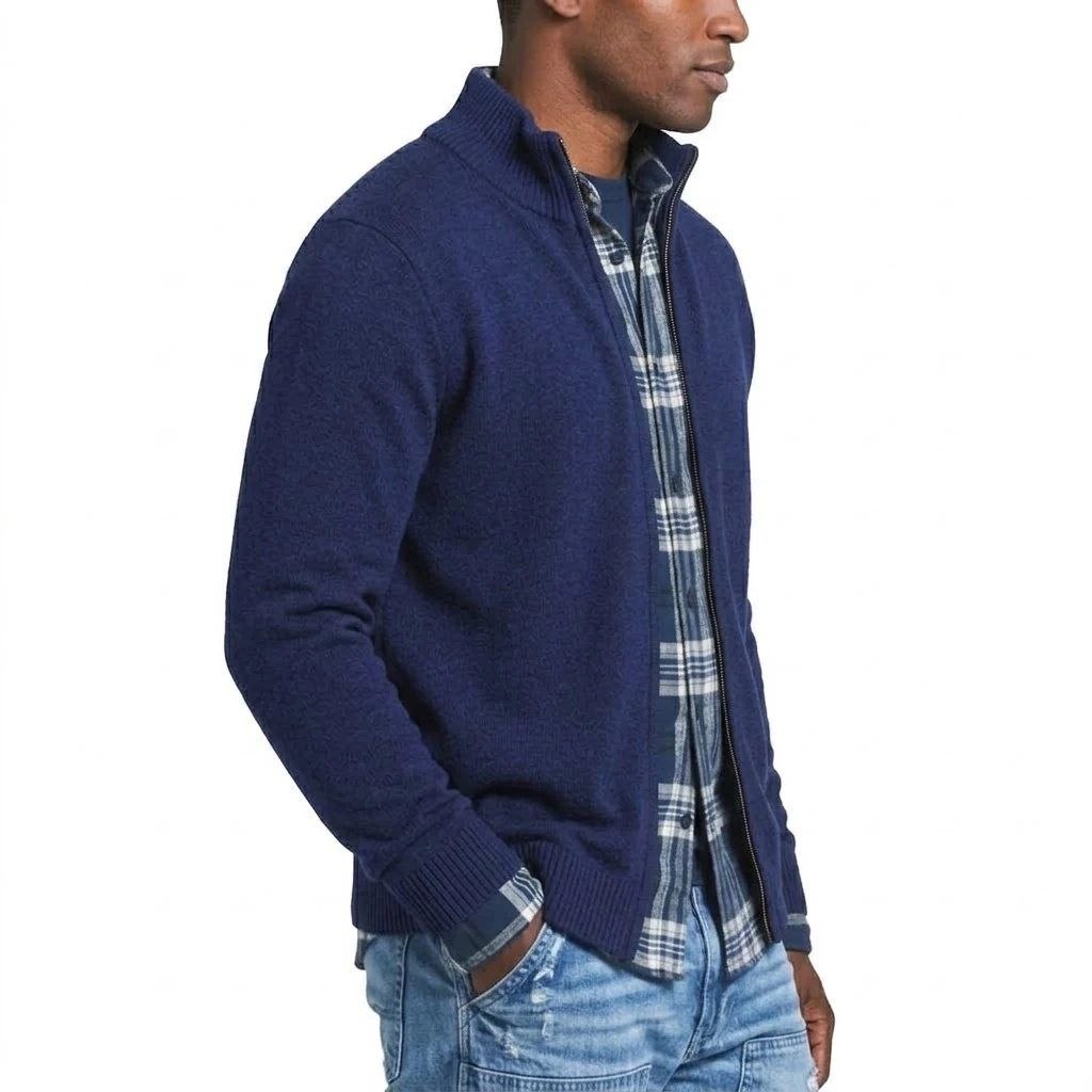 New Men's Casual Knitted Cardigan Sweater Jacket Spring Work Jumper Zip Up Coats Long Sleeve Pullover Solid Gym Sweatshirts Man