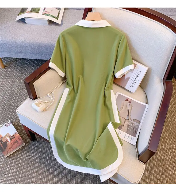 Plus Size Women's Summer Fashion Short Sleeve Dress A-Line Office Lady New Arrival Trendy Comfortable Breathable