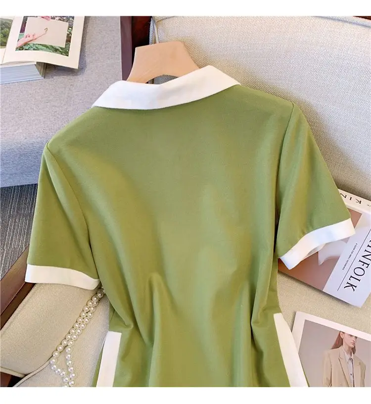 Plus Size Women's Summer Fashion Short Sleeve Dress A-Line Office Lady New Arrival Trendy Comfortable Breathable