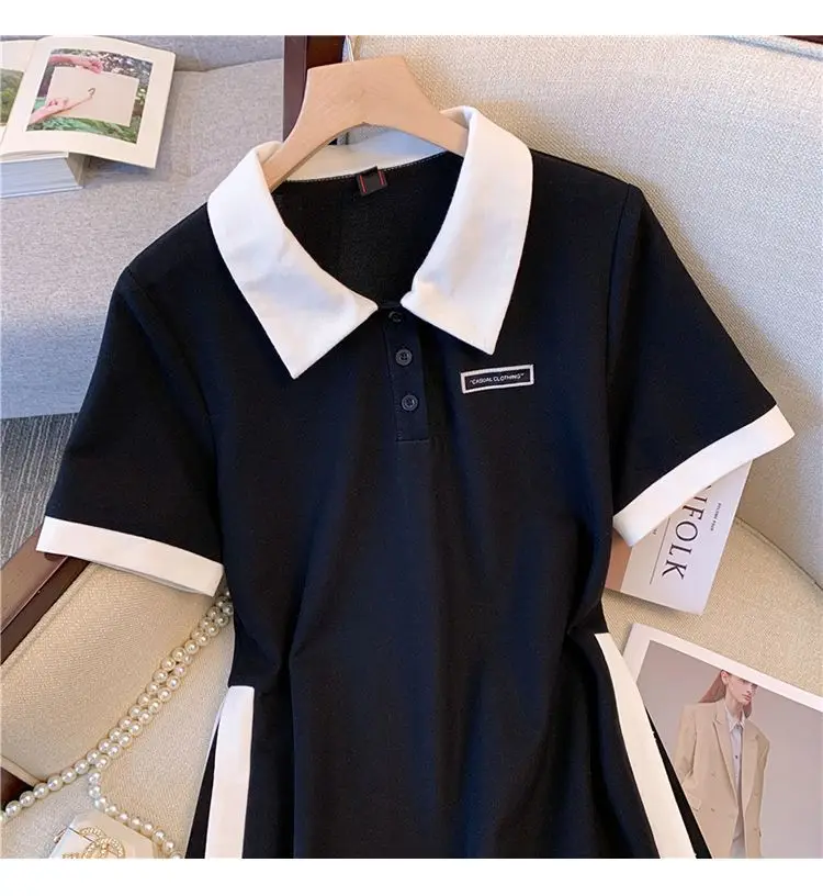Plus Size Women's Summer Fashion Short Sleeve Dress A-Line Office Lady New Arrival Trendy Comfortable Breathable