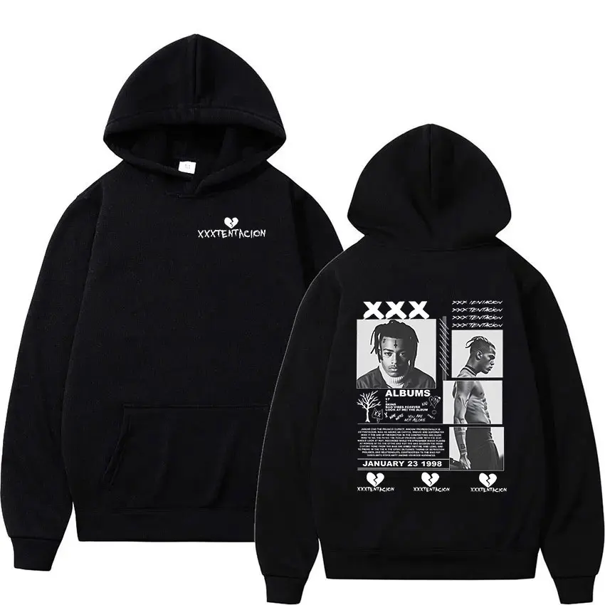 Rapper XXXTentacion Tour 2026 Graphic Hoodie Men's Hip Hop Gothic Pullover Sweatshirt Man Long Sleeve Vintage Hooded Streetwear