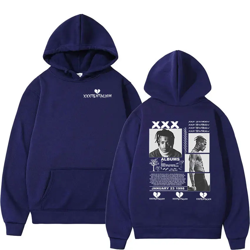 Rapper XXXTentacion Tour 2026 Graphic Hoodie Men's Hip Hop Gothic Pullover Sweatshirt Man Long Sleeve Vintage Hooded Streetwear