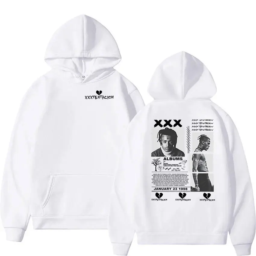Rapper XXXTentacion Tour 2026 Graphic Hoodie Men's Hip Hop Gothic Pullover Sweatshirt Man Long Sleeve Vintage Hooded Streetwear