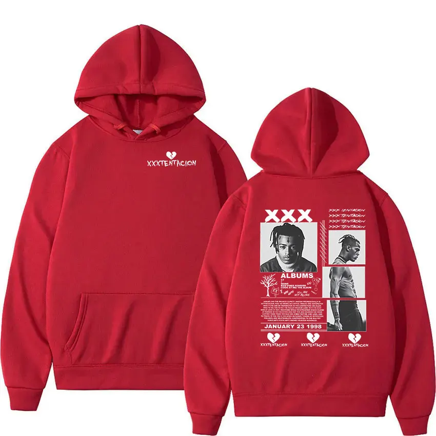 Rapper XXXTentacion Tour 2026 Graphic Hoodie Men's Hip Hop Gothic Pullover Sweatshirt Man Long Sleeve Vintage Hooded Streetwear
