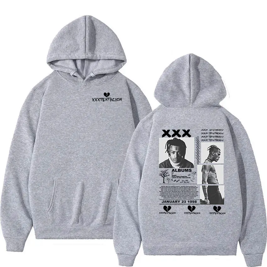 Rapper XXXTentacion Tour 2026 Graphic Hoodie Men's Hip Hop Gothic Pullover Sweatshirt Man Long Sleeve Vintage Hooded Streetwear