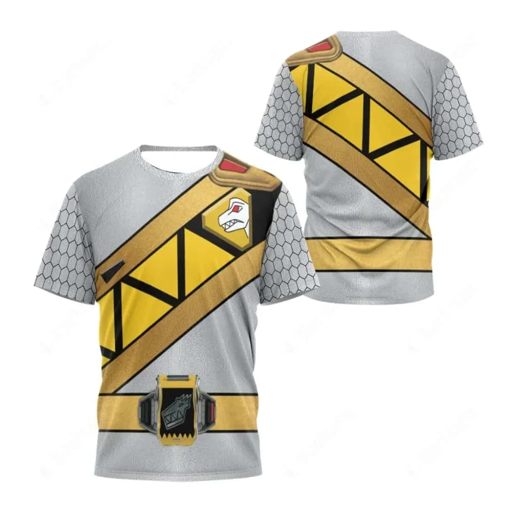 Power Rangers/Zyuden Sentai Kyoryuger 3D Printed Cosplay T-shirt A Unisex Casual Short-sleeve Top Suitable for Fans Kids
