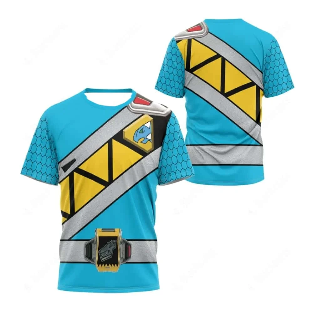 Power Rangers/Zyuden Sentai Kyoryuger 3D Printed Cosplay T-shirt A Unisex Casual Short-sleeve Top Suitable for Fans Kids