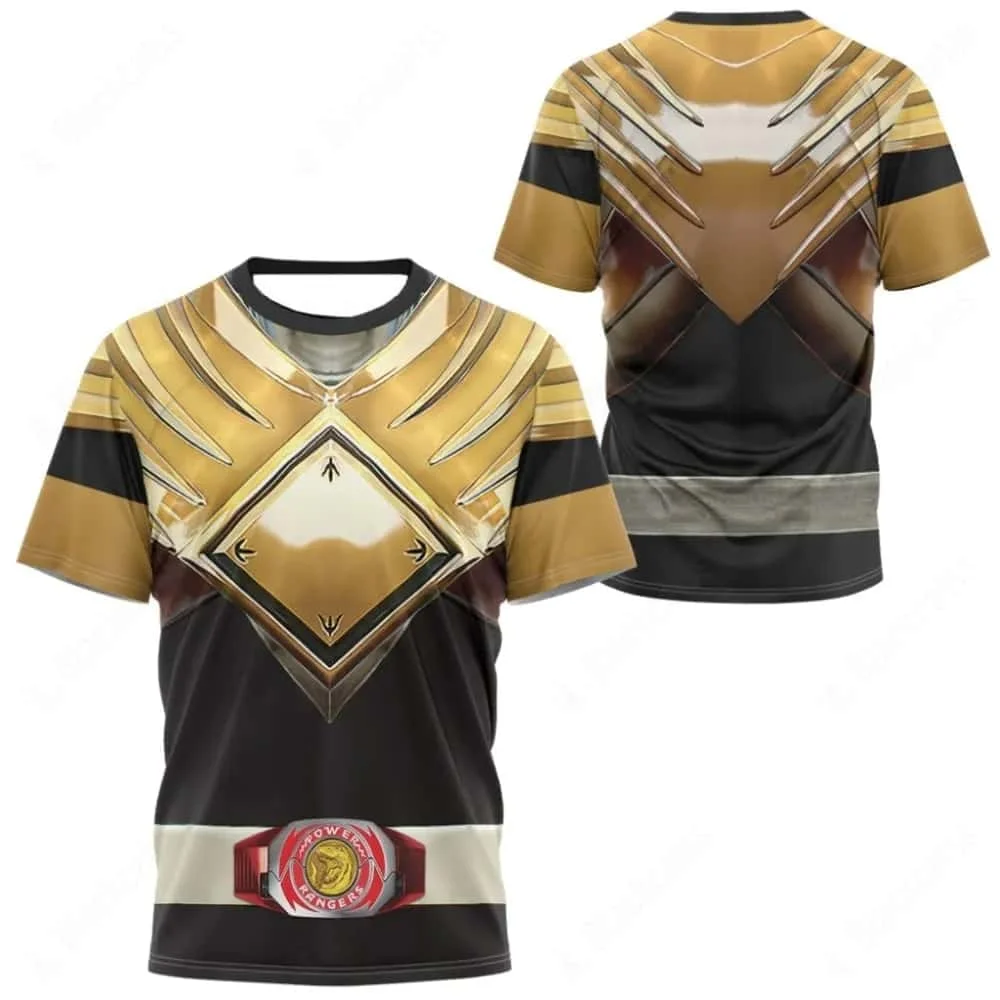 Power Rangers/Zyuden Sentai Kyoryuger 3D Printed Cosplay T-shirt A Unisex Casual Short-sleeve Top Suitable for Fans Kids