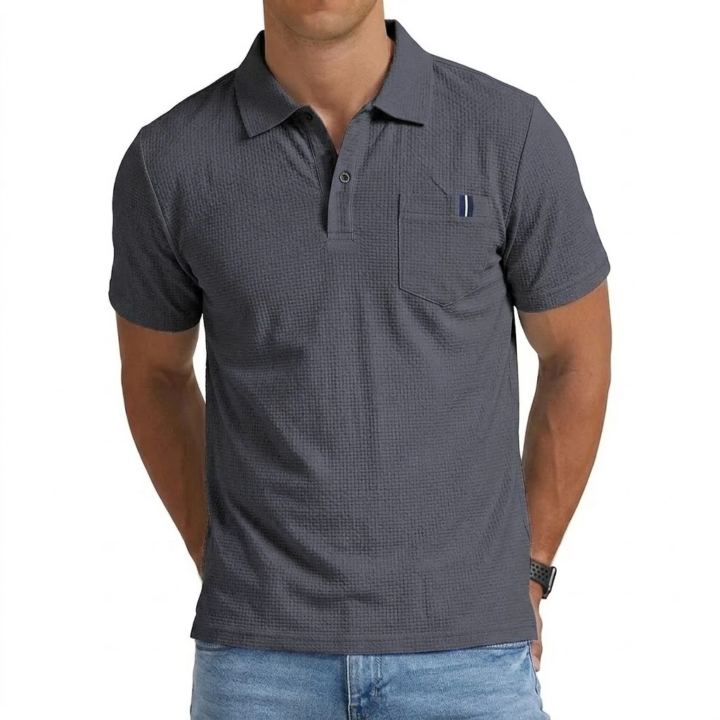 Men's Premium Lightweight Lapel Polo Shirt Summer QuickDry Performance Tops Luxury Breathable Athletic Gym Tee for Modern Casual