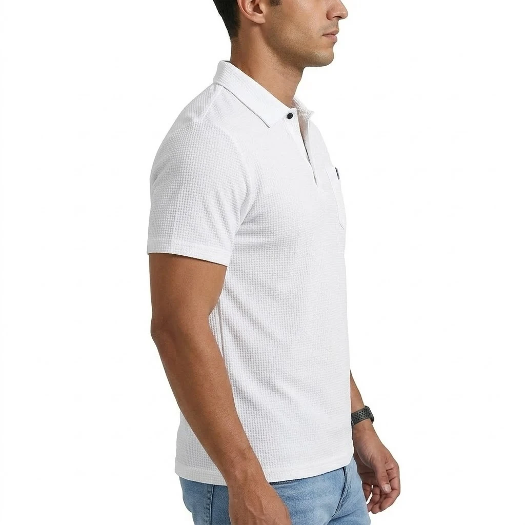 Men's Premium Lightweight Lapel Polo Shirt Summer QuickDry Performance Tops Luxury Breathable Athletic Gym Tee for Modern Casual